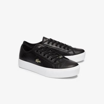 Lacoste Ziane Plus Grand Leather Sneakers Dámské - Tenisky Černé / Bílé | CZ-CjPVk0